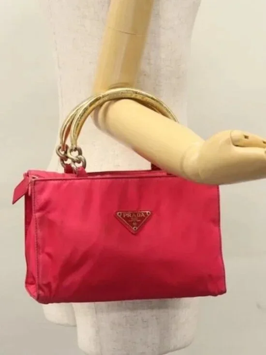 PRADA Hand Bag Nylon Pink Auth 109805 - Picture 14 of 16